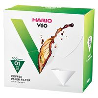 HARIO（ハリオ）ペーパーフィルター 100枚入 ホワイト 1～2杯用 V60 01 VCF-01-100WK 1個