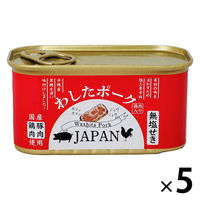 缶詰 わしたポークJAPAN 国産豚・鶏肉使用 無塩せき 200g 1セット（5個）沖縄県物産公社 ランチョンミート
