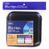 オーム電機 Blu-ray＆CD＆DVDブックタイプケース セミハード 24枚収納 ブラック 01-7210 1個（直送品）