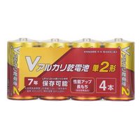 オーム電機 Vアルカリ乾電池 単2形 4本パック 08-4032 1箱(4本入り)