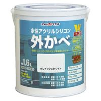 アトムサポート アトム 水性アクリルシリコン外壁 1.6Lグレイッシュホワイト 9050513 1缶（直送品）