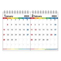 エトランジェディコスタリカ 【2024版】B6 2カ月 卓上カレンダー 日曜始まり カラーバー CLT-H-12 1セット（2冊）（直送品）