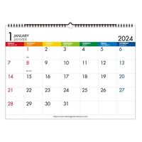 エトランジェディコスタリカ 【2024版】A3 壁掛カレンダー 日曜始まり カラーバー CLE-A3-01 1セット（2冊）（直送品）