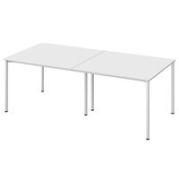 アスクル マルチワークロングテーブル　幅2100×奥行1000×高さ720mm　ホワイト/ホワイト 1台(2梱包)  オリジナル