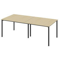 アスクル マルチワークロングテーブル　幅2100×奥行1000×高さ720mm　ライトウッド/ブラック 1台(2梱包)  オリジナル
