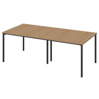 アスクル マルチワークロングテーブル　幅2100×奥行1000×高さ720mm　ダークウッド/ブラック 1台(2梱包)  オリジナル