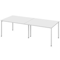 アスクル マルチワークロングテーブル　幅2400×奥行1000×高さ720mm　ホワイト/ホワイト 1台(2梱包)  オリジナル