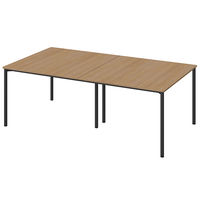 アスクル マルチワークロングテーブル　幅2100×奥行1150×高さ720mm　ダークウッド/ブラック 1台(2梱包)  オリジナル
