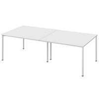 アスクル マルチワークロングテーブル　幅2400×奥行1150×高さ720mm　ホワイト/ホワイト 1台(2梱包)  オリジナル