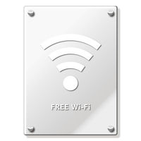 KALBAS　標識 Wi-Fi(英語) 透明プレート 200×276mm 1枚  KAK1183（直送品）