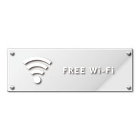 KALBAS　標識 Wi-Fi(英語) 透明プレート 400×138mm 1枚  KAK2236（直送品）