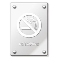 KALBAS 標識 禁煙（英語） 透明