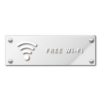 KALBAS　標識 Wi-Fi(英語) 透明プレート 280×94mm 1枚  KAK4117（直送品）