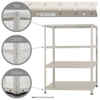 【軒先渡し】北島 スチールラック KTー1-12-4 幅875×奥行450×高さ1200mm ホワイトグレー 51040401476 1台（直送品）