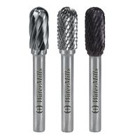 WMノンコート超硬ロータリーバー タイプC φ3x14mm、3mm軸 【WMC3030L1443】 WMC3030L1443 1セット(4本)（直送品）