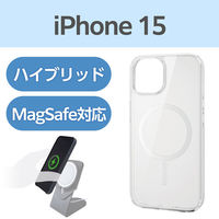 iPhone15 ケース ハイブリッド 衝撃吸収 MAGKEEP ホワイト PM-A23AMAG02WH エレコム 1個（直送品）