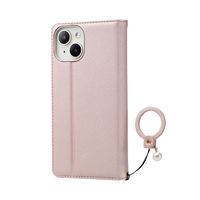 iPhone15 ケース 手帳型 フィンガーストラップ付 ミラー付 ピンク PM-A23APLFJM2PN エレコム 1個（直送品）