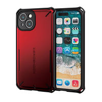 iPhone15 ケース 衝撃吸収 ZEROSHOCK Solid フィルム付 赤 PM-A23AZEROSRD エレコム 1個（直送品）