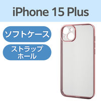 iPhone15 Plus ケース ソフト カメラレンズ保護設計 ピンクゴールド PM-A23BUCTMKPN エレコム 1個（直送品）