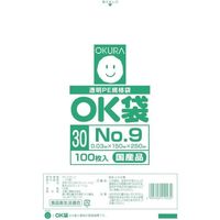 大倉工業 オークラ OK袋0.03mm9号 OK(30)9 1袋(100枚) 535-3148（直送品）