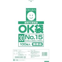 大倉工業 オークラ OK袋0.03mm15号 OK(30)15 1袋(100枚) 535-3140（直送品）