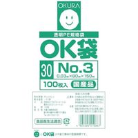 大倉工業 オークラ OK袋0.03mm3号サイドシール OK(30)3SIDE 1袋(100枚) 535-3136（直送品）