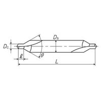 彌満和製作所 弱ねじれ溝A形60°センタ穴ドリル 左刃 CD-SLH1.5X60X5 1セット(2本)（直送品）