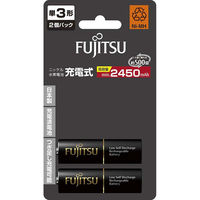 富士通 単3形ニッケル水素電池(高容量タイプ) 1.2V 2個パック 17-0138 1個（直送品）