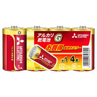 三菱 アルカリ乾電池 アルカリG 単1形 4個入 LR20GD／4S 17-1055 1個（直送品）