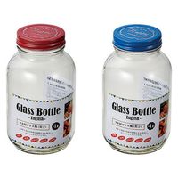 エコー金属 フタ付ガラス瓶（英字）１L 1249-809 1箱（6個入）（直送品）
