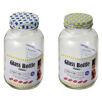 エコー金属 フタ付ガラス瓶（フラワー）１L 1249-810 1箱（6個入）（直送品）