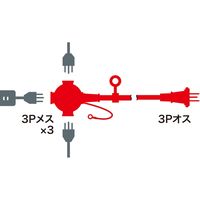 サンワサプライ 電源延長コード(3分岐・3P) TAP-EX33-10BKN 1本（直送品）