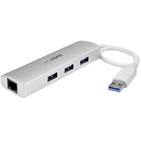 Startech.com 3ポート ポータブル USB 3.0ハブ (GbE LANアダプタ内蔵) ST3300G3UA 1個（直送品）