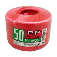 宮島化学工業 PPテープ 赤 50mm×400m CT043 1セット(10巻)（直送品）