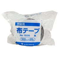 寺岡製作所 カラー布粘着テープ 黒 100mm×25m NO.1535-BK 1セット(4巻)（直送品）