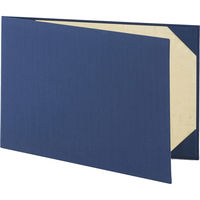 美濃商会 証書ファイル 横型 布 紺 A4二枚用 9282-08 1セット(1冊×3)