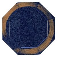 洋食器大皿 八角プレート（小）　紺石目一筆 [1個入] wis-m-14-6　若泉漆器（直送品）