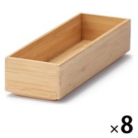 無印良品 重なる竹材整理ボックス 小 約幅8.5×奥行26×高さ5.5cm 1セット（8個） 良品計画