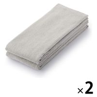 無印良品 パイル織り2枚組ロングタオル 34×110cm ライトグレー 1セット（4枚：2枚組×2） 良品計画