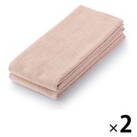 無印良品 パイル織り2枚組ロングタオル 34×110cm スモーキーピンク 1セット（4枚：2枚組×2） 良品計画