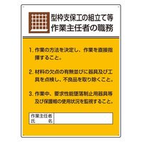 ユニット 作業主任者職務板 型枠支保工の組立て… 1枚 808-19A（直送品）