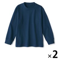 無印良品 太番手クルーネック長袖Tシャツ キッズ 130 ネイビー 1セット（2枚） 良品計画