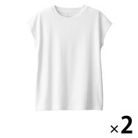 無印良品 スムース編みフレンチスリーブTシャツ 婦人 M 白 1セット（2枚） 良品計画