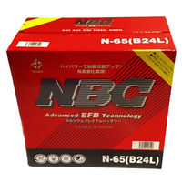 NBC 国産車バッテリー アイドリングストップ車対応 N-65(B24L)　1個（直送品）