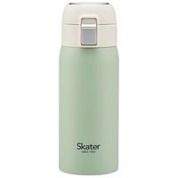 スケーター STOT3ST ワンタッチストローボトル ステンレス 350ml くすみグリーン 596643-STOT3ST 1個（直送品）