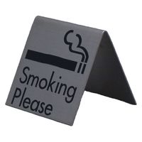 ホースケアプロダクツ　サインプレート　ステンレス　タイプＭ　ＳＴーＭ　００６　山型【Ｓｍｏｋｉｎｇ　Ｐｌｅａｓｅ】159501　1枚（直送品）