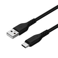OWLTECH 断線に強く柔らかい USB タイプA to Cケーブル 1m ブラック OWL-CBA4CA10-BK 1個（直送品）