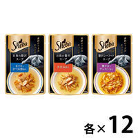 （お得なアソート）シーバ アミューズ キャットフード パウチ スープ 40g 36袋（3種×各12袋）猫 キャットフード