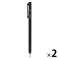 クツワ ノック式タッチペン ブラック MT020BK 1セット（2本）