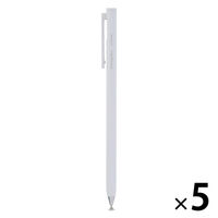クツワ ノック式タッチペン ホワイト MT020WH 1セット（5本）